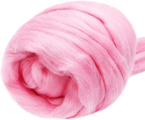 Miniatura 21 de 3.53 oz lana Roving, suministros de fieltro de lana, lana pura, hilo grueso, hilado de lana giratoria para fieltro de aguja, fieltro húmedo, Blanco