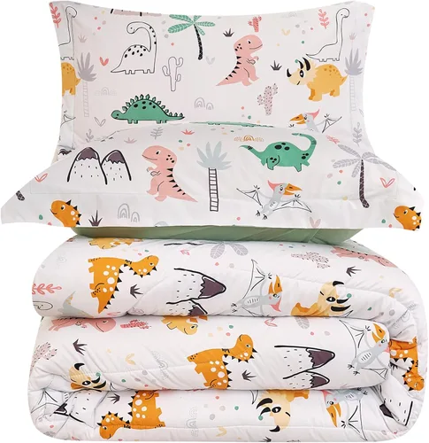 Miniatura 15 de Juego de colcha Yibeizi para avión para niños, tamaño individual, ropa de cama estampada en camuflaje verde para niños con funda de almohada, juego