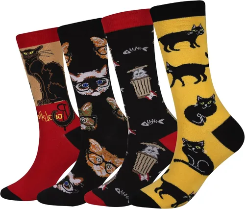 Miniatura 19 de Calcetines de caña corta casuales para hombre, de algodón, con motivo de animales, alocados y divertidos, 5 pares