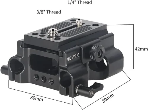 Miniatura 4 de NICEYRIG Placa base de varilla de liberación rápida de 0.591 in para Manfrotto 500/501/577/701, placa base de trípode de cámara 2 en 1 - 493