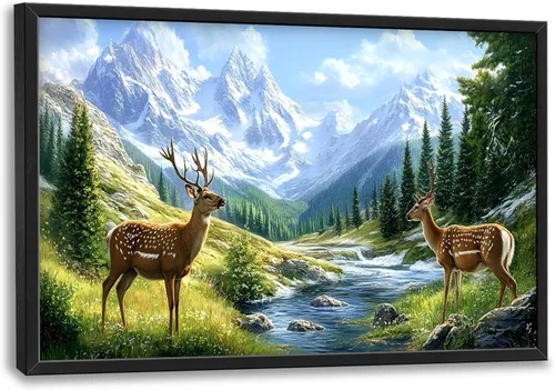 Miniatura 93 de Cuadros Grandes Enmarcados Arte de Pared para Sala de Estar, Lobos del Bosque Decoración de Pared de Gran Tamaño Lobo Animal Impresión en Lienzo