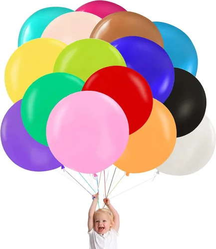 15 globos grandes de 24 pulgadas, globos surtidos grandes, de látex grueso, resistente, redondos, grandes, gigantes, grandes, grandes, grandes,