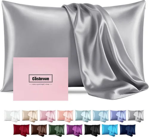 Miniatura 26 de Fundas de almohada de seda para cabello y piel, de seda de morera, suave, transpirable, de ambos lados, de seda natural, con cremallera, 1 paquete