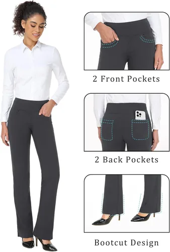 Miniatura 63 de Safort Pantalones de yoga con entrepierna de 28" 30" 32" 34"más amplios en la parte inferior para botas altas, 4 bolsillos, UPF50+