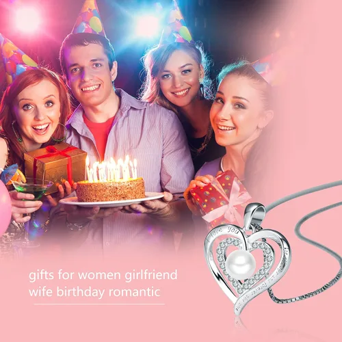 Miniatura 5 de Nonnyl Collares con colgante de perlas reales blancas cultivadas de agua dulce para mujer, regalos de Navidad para esposa, mamá, novia, aniversario