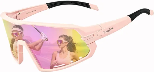 Miniatura 12 de BangLong Gafas de sol deportivas para ciclismo, protección UV400, para pesca, conducción, correr, béisbol, para hombres y mujeres Transparente y rosa