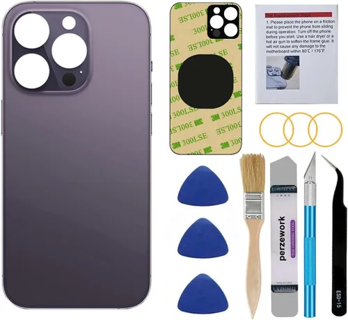 Miniatura 10 de Reemplazo de cristal trasero OEM para iPhone 14 Pro Max de 6.7 pulgadas con kit de herramientas de reparación y adhesivo preinstalado (dorado)