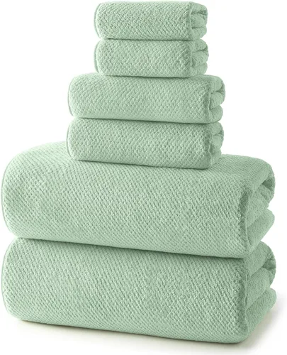 Miniatura 20 de REDKISS Juego de toallas de baño de 6 piezas, 2 paños de baño, 2 toallas de mano, 2 toallas de baño, forro polar coral ultra fibra, súper