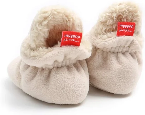 Miniatura 6 de Ohwawadi - Calcetines de forro polar para bebé o niña, suaves y calientes, botas o zapatos para bebés recién nacidos, con estilos de dibujos