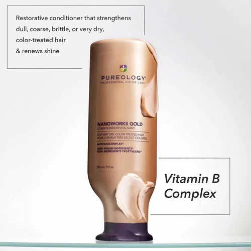 Miniatura 2 de Pureology Nanoworks Gold Acondicionador Para cabello muy seco y teñido Restaura y fortalece el cabello Sin sulfatos Vegano