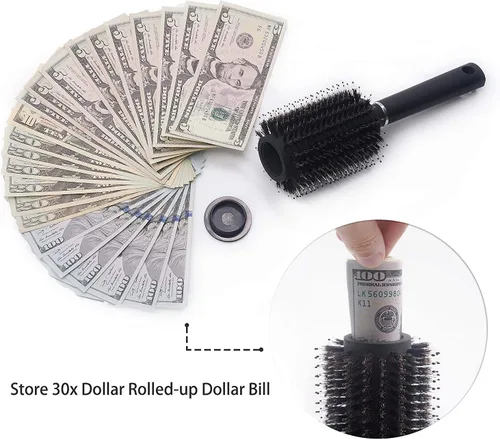 Miniatura 5 de Charmonic Cepillo para el pelo, cepillo redondo seguro para viajes, cepillo seguro con tapa extraíble discreta con bolsa a prueba de olores, puede