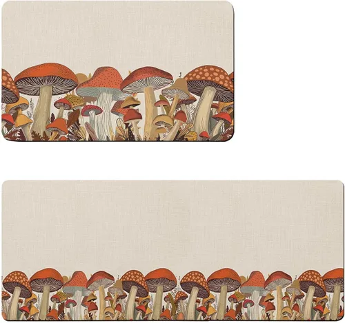 Miniatura 6 de Tapete de baño antideslizante con diseño de hongos del bosque, tapete de baño de secado rápido y absorbente, tapete de ducha de tierra de diatomeas