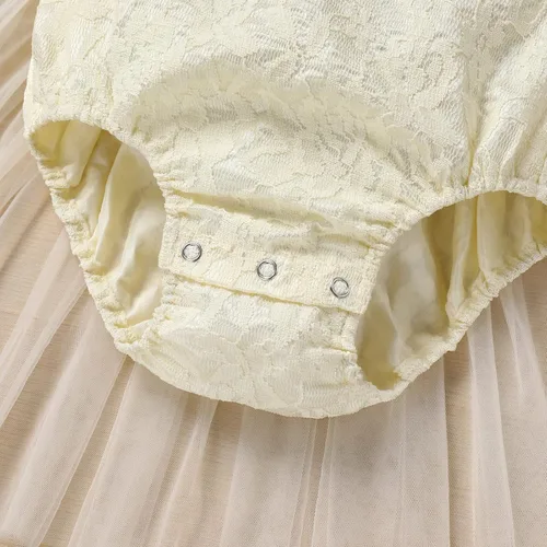 Miniatura 104 de Traje de bebé niña primer cumpleaños traje de encaje tul mameluco princesa tutú vestido de un año cumpleaños pastel Smash fotografía ropa