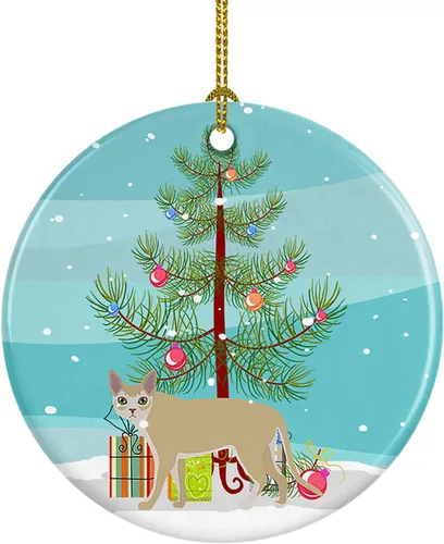 Miniatura 8 de Caroline's Treasures Adorno de cerámica con texto en inglés "Merry Christmas" para colgar en el árbol de Navidad, decoración para el hogar, Navidad