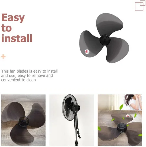 Miniatura 9 de DOITOOL Repuesto de cuchilla de ventilador de plástico de 16 pulgadas con cubierta de tuerca, 3 hojas universales para ventiladores de pie, pedestal