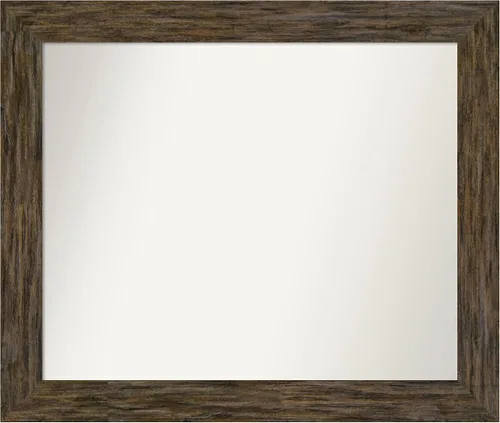 Miniatura 47 de Amanti Art Espejo personalizado, espejo de baño marrón Fencepost, espejo de pared o espejo de tocador de baño sobre el fregadero (27 x 27 pulgadas)
