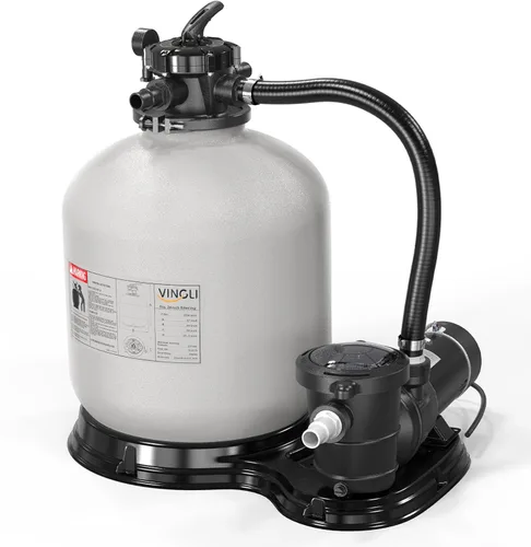Miniatura 10 de VINGLI - Tanque de filtro de piscina de arena de 10 pulgadas con una bomba de piscina de 1/3 HP de 115 V y bolas de filtro de piscina, bomba