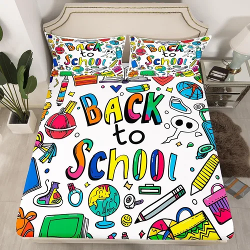 Miniatura 2 de Erosebridal Suministros para el regreso a clases, juego de sábanas de pintura de papelería de acuarela, sábanas de baloncesto, tamaño individual