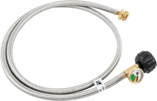 Miniatura 3 de Manguera adaptadora de propano de 5 pies con calibre – conversión de propano de 1 a 20 libras para tanque LP tipo 1/QCC1, aparato portátil a granel