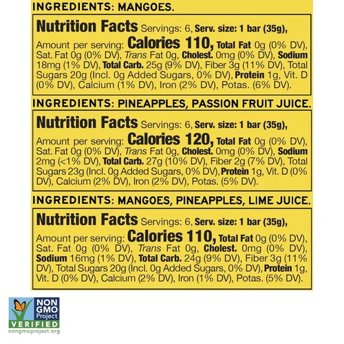 Miniatura 2 de South 40 Snacks Premium - Barras de frutas tropicales de alta calidad, paquete variado, solo 1-3 ingredientes, mango, piña, maracuyá y piña mango