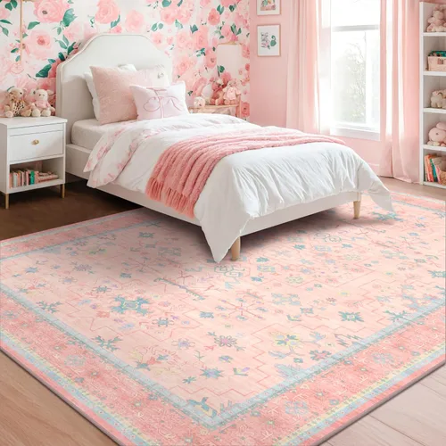 Miniatura 128 de Alfombra Boho Negra para Sala de Estar - Alfombra de Área Lavable de 10x14 Pies, Alfombras de Comedor para Debajo de la Mesa, Alfombra Suave de Pelo