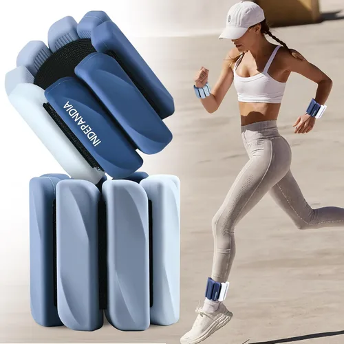 Miniatura 18 de Pesas de muñeca y tobillo para mujeres y hombres, pares de 2 libras/4 libras, brazaletes ajustables de silicona con peso para entrenamientos
