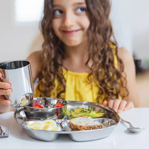 Miniatura 8 de Ahimsa Plato de Acero Inoxidable para Niños, Platos Divididos para Niños Pequeños y Bebés Diseñados por Pediatras, No Tóxico, Irrompible y Apto