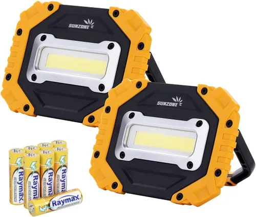 Miniatura 9 de sunzone Luz de trabajo LED recargable, foco de luz de inundación portátil 2 en 1 iluminación para sitio de trabajo con bases magnéticas, luz LED