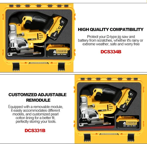 Miniatura 3 de Estuche para herramienta eléctrica Dewalt Jigsaw – Caja de herramientas dura impermeable para sierra caladora Dewalt 20V DCS334B DCS331B, kit