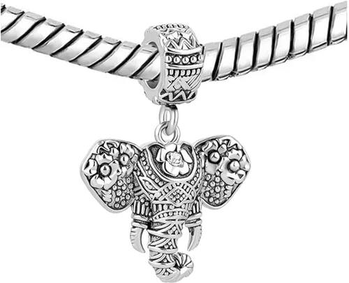 Miniatura 2 de KunBead Colgantes de elefante para mujeres y niñas, compatibles con pulseras Pandora, Cobre, vidrio