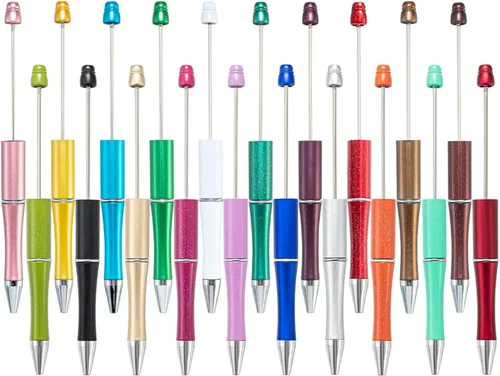 Miniatura 6 de PASISIBICK 100 piezas de recargas de pluma de plástico con cuentas azules, 6.2 cm/2.44 pulgadas de recargas de pluma de escritura suave para plumas