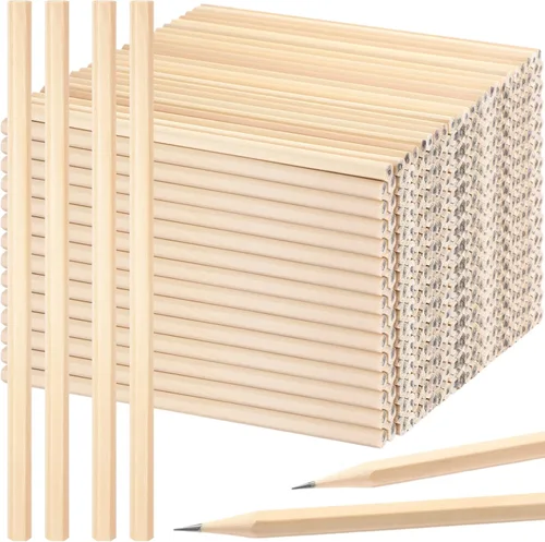 Miniatura 9 de Fumete 500 lápices de madera a granel, sin borrador, Hexagonal HB, grafito sin afilar, lápices de madera natural sin borradores, regalos de aula