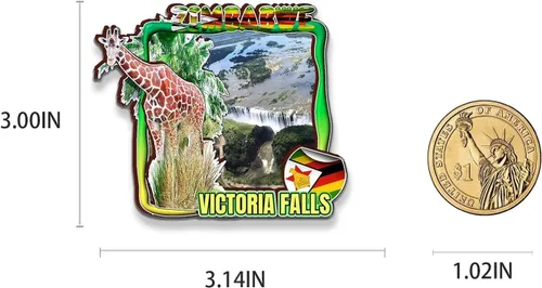 Miniatura 3 de Victoria Falls - Imán de madera para nevera, diseño de Zimbabwe, monumentos en 3D, recuerdos coleccionables, decoración hecha a mano