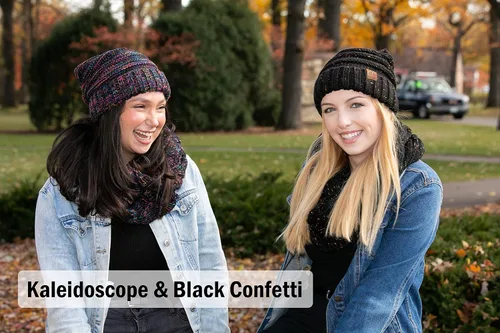 Miniatura 6 de Funky Junque Gorro encorvado de gran tamaño con bufanda infinita a juego.
