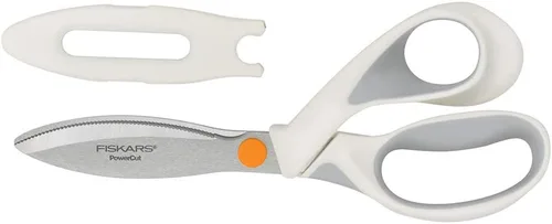 Miniatura 2 de Fiskars SoftGrip PowerCut Tijeras de tela y medios mixtos, tijeras resistentes de 8 pulgadas para tela, cartón, corcho, metal decorativo y corte