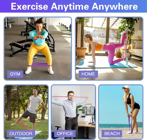Miniatura 7 de Bandas de resistencia, bandas de ejercicio ishphso bandas de resistencia para entrenamiento, bandas elásticas para mujeres, hombres, niños, pilates