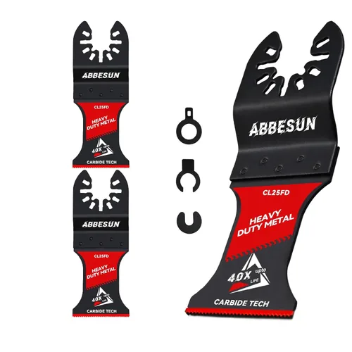 Paquete de 2 hojas de sierra oscilantes de carburo para cortar clavos, cuchillas multiherramienta de liberación rápida para material duro, metal
