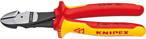 KNIPEX Herramientas - Cortadores diagonales de alto apalancamiento, aislamiento de 1000 V (7408200SBA), 8 pulgadas, rojo