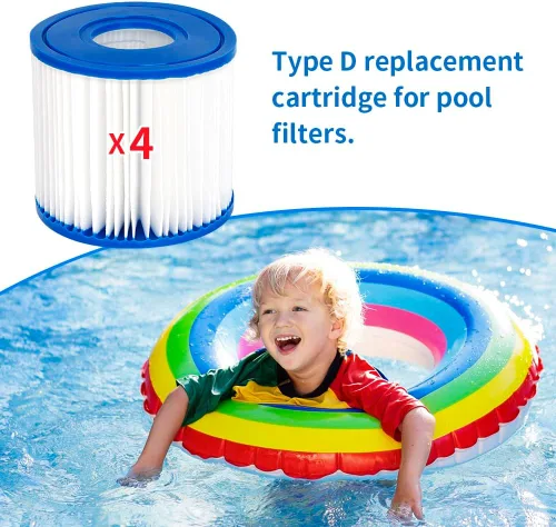 Miniatura 3 de Cartucho de filtro de piscina Filtro de spa para tipo D, compatible con Summer Waves P57100102 SFS-350, RP-350, RP-400, RP-600, RX-600, SFS-600, 4