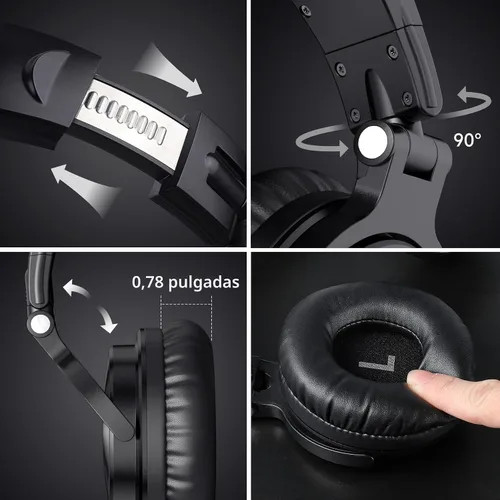 Miniatura 8 de OneOdio - Auriculares Bluetooth de diadema, 110 horas de sonido estéreo inalámbrico/con cable, auriculares plegables con graves profundos