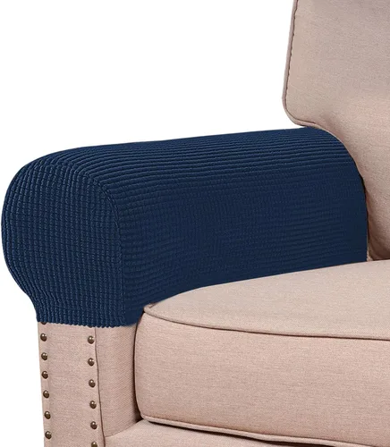 Miniatura 15 de Turquoize Fundas elásticas para reposabrazos para sillas y sofás, fundas para reposabrazos de sofá de elastano y jacquard, protector de muebles