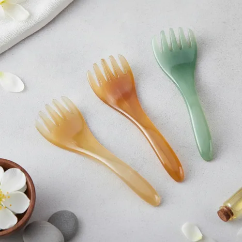 Miniatura 8 de Peine masajeador de cabeza de 3 piezas, herramienta de masaje Gua Sha para la relajación muscular del cuero cabelludo, masajeador manual del cuero