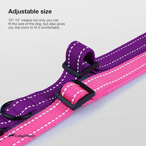 Miniatura 5 de CollarDirect - Collar de seguridad reflejante para perro, con hebilla ajustable de nailon, para perros pequeños, medianos, grandes, en color rosa