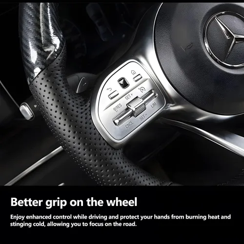 Miniatura 6 de Funda para volante cosida a mano para Mercedes Benz A W177/B W247/C W205/E W213/S W222/CLA C118/GLE V167/CLS C257/GLC C253/G W463 2018-2021