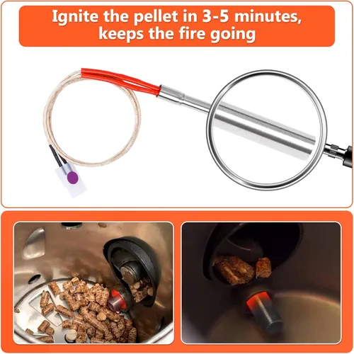 Miniatura 3 de Kit de Encendedor de Varilla Caliente de Repuesto de 2 Piezas para Parrillas de Pellets de Madera Traeger y Camp Chef, Encendedor de Parrilla