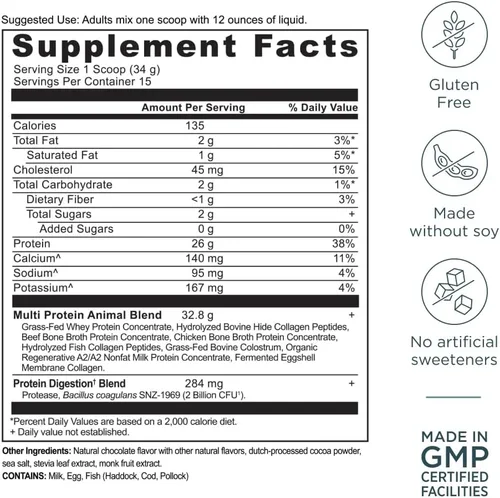 Miniatura 9 de Ancient Nutrition Polvo a base de animales multiproteínas, 0.86 onzas de proteína, suero alimentado con hierba, caldo de huesos, péptidos