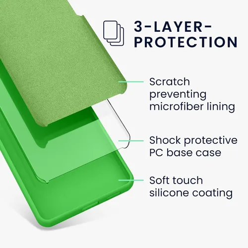 Miniatura 6 de kwmobile Funda Compatible con Samsung Galaxy A14 5G - Funda de teléfono de TPU y silicona con acabado suave - Verde Lima
