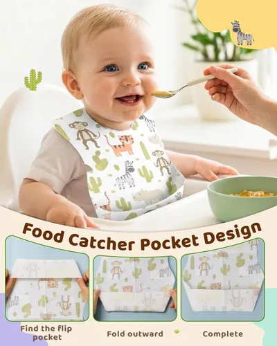 Miniatura 6 de Lictin Disposable Baby Bibs, Individually Packaged, Hygienic and Convenient for Toddler, Baby Travel Essentials, 20/50pcs