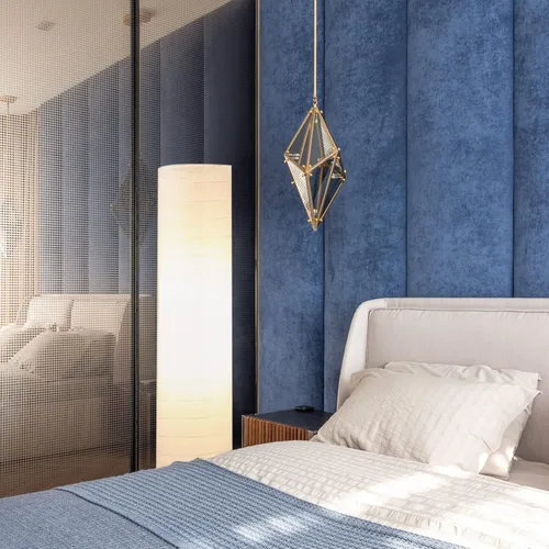 Miniatura 5 de Uonlytech Lámpara de pie de estilo nórdico, pantalla de papel, cubierta de luz de pie para sala de estar, dormitorio, decoración de hotel, pantalla