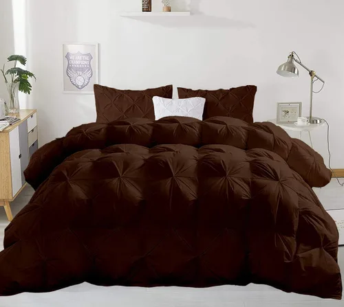 Miniatura 18 de Juego de ropa de cama plisada de 3 piezas de 100% algodón (edredón + 2 fundas de almohada), tamaño individual